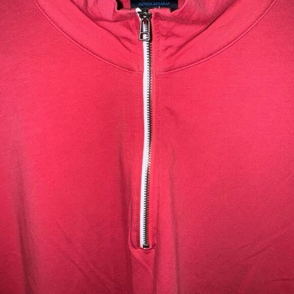 Red Patrick Assaraf 1/4 Zip Pima Cotton Sweater Size XL - Picture 3 of 7